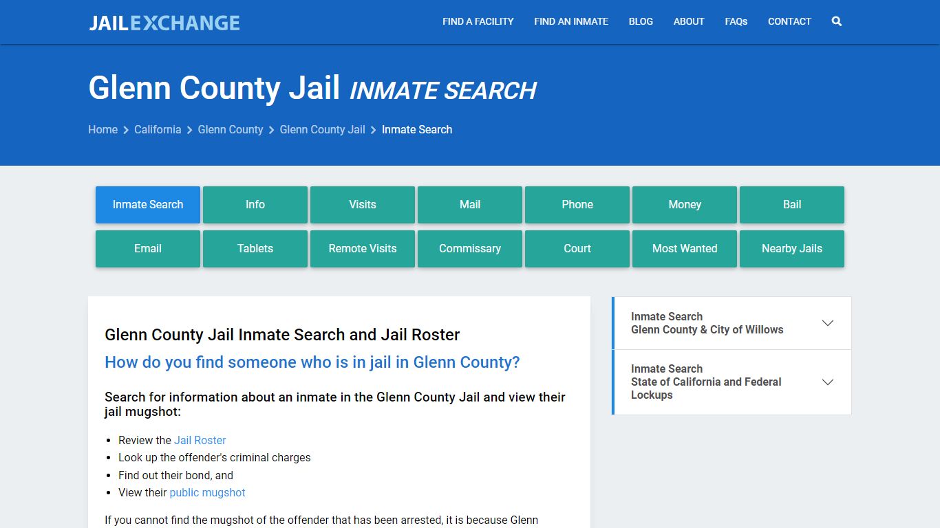 Inmate Search: Roster & Mugshots - Glenn County Jail, CA